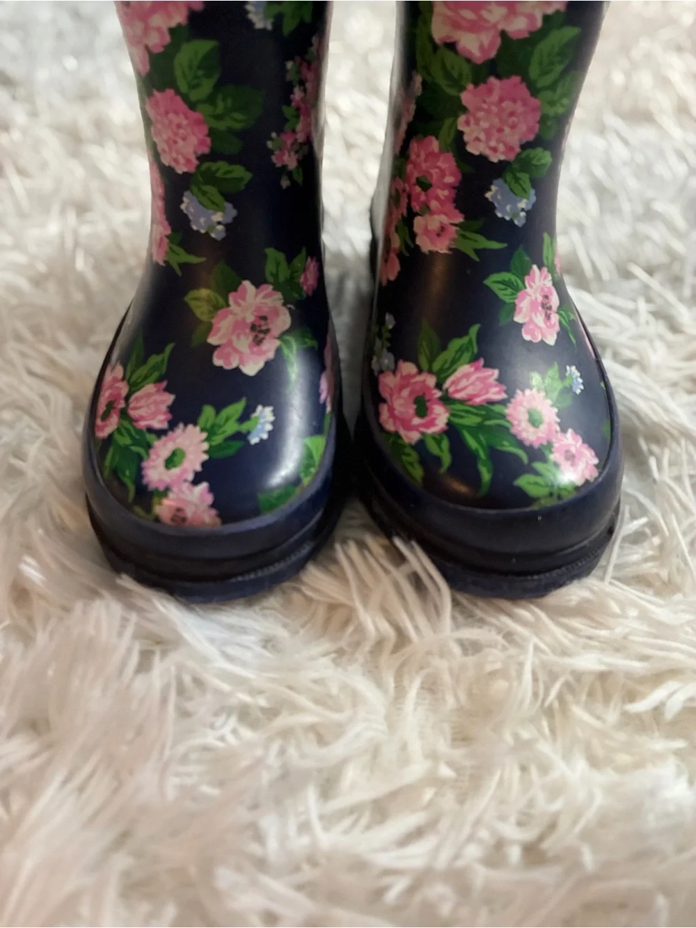 Janie & Jack Merchant Marine Floral Spring Rain Boot Navy Blue Toddler Girls 7